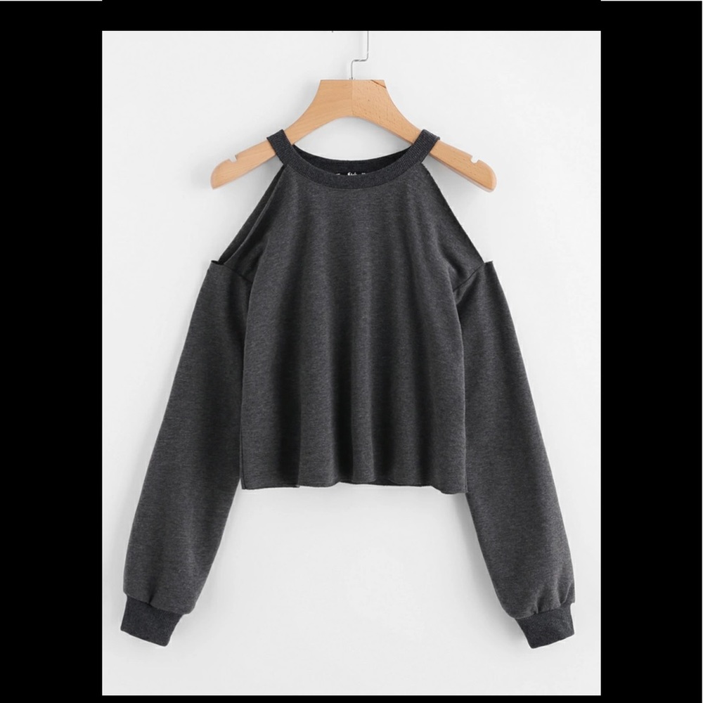 Beautiful  Sweater  Cold Open Shoulder Black